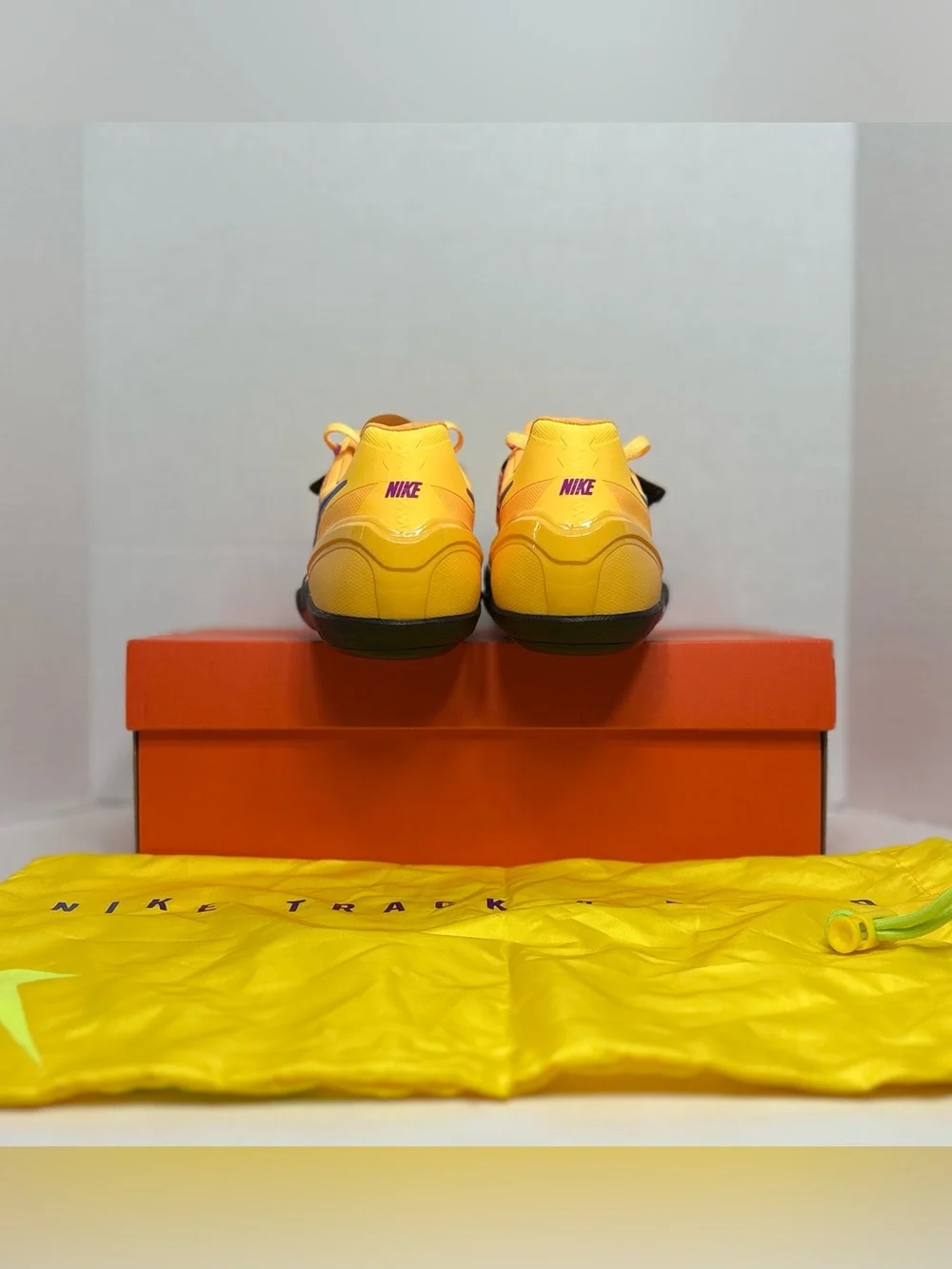Nike Men’s Athletic Shoes - Yellow with Blue Swoosh Track & Field Throwing shoes